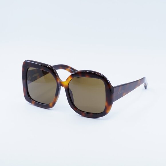 Jacquemus CARRE ROND JAC/10 C2 Sunglasses Havana Geometric Frame, Brown Lenses - Picture 6 of 12